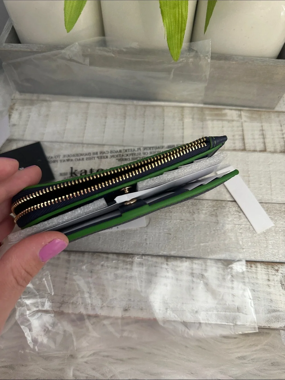 Nwt Kate spade in the garden small slim bifold wallet